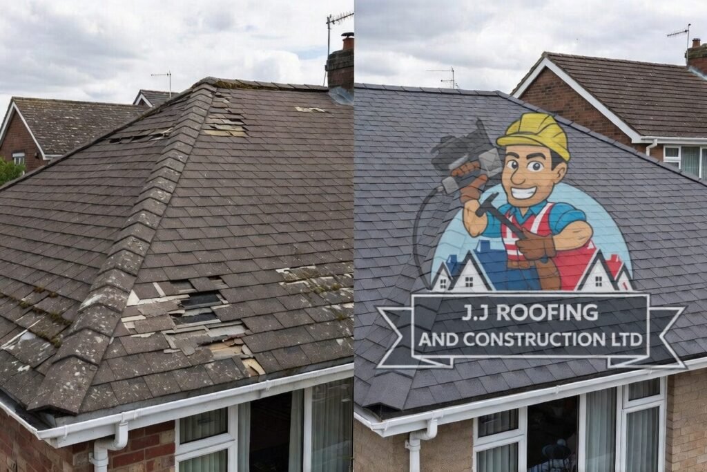 Roofing contractor Harrow completing slate roof replacement