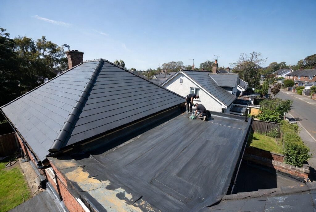 Expert flat roof repair Hounslow – professional roofers installing EPDM roof on West London home