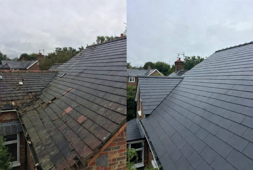 Before and after roof replacement Windsor – complete roof transformation by local experts