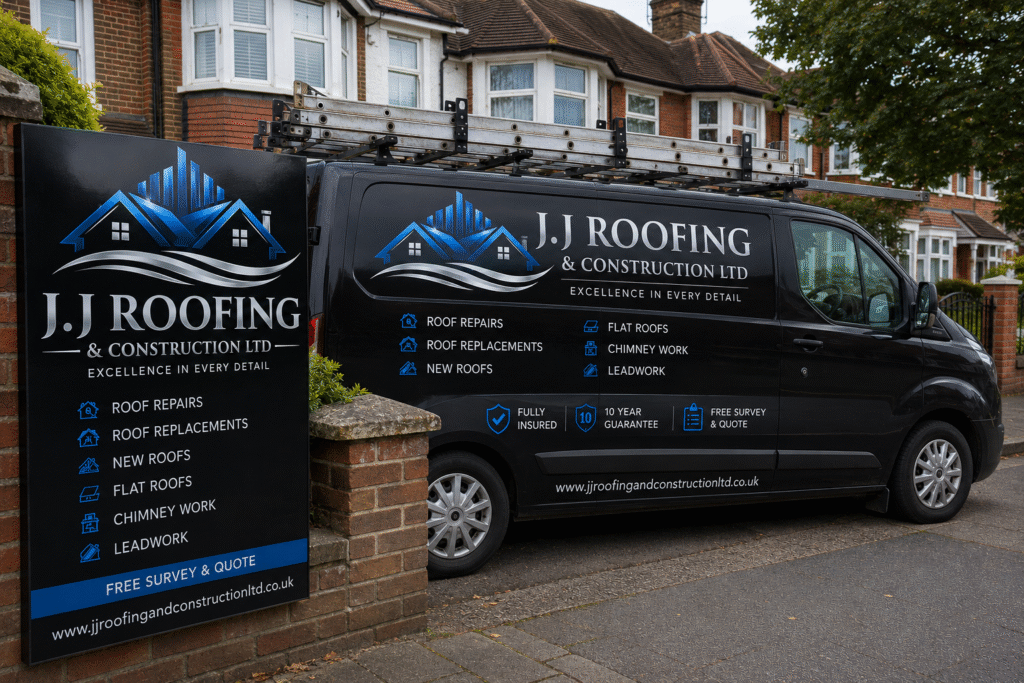 Best roofer in Ealing & Acton inspecting a pitched slate roof on a West London terrace