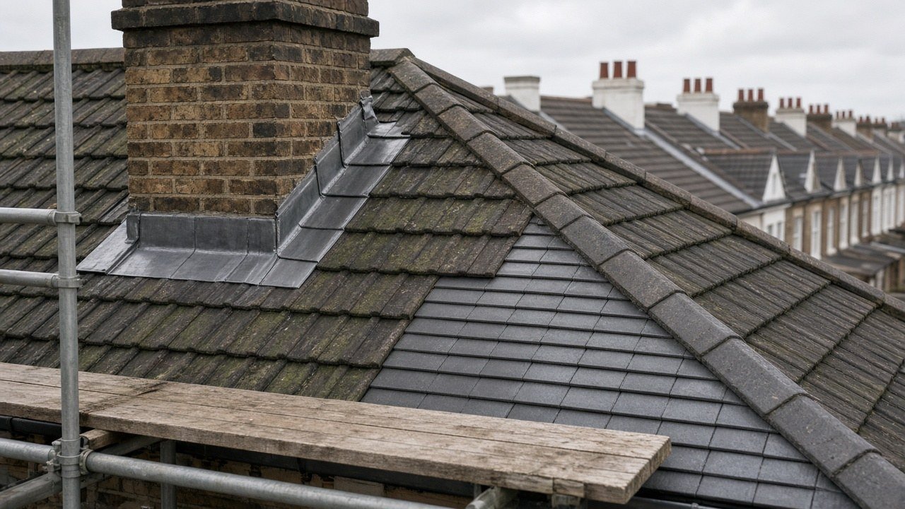 roof repair Putney new tiles and chimney lead flashing